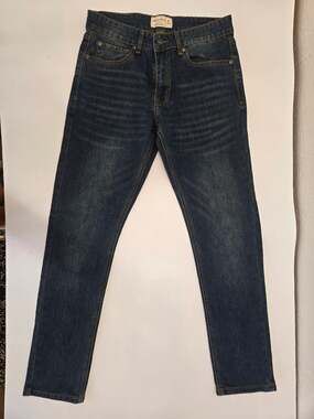 Smith & Mills Denim Men's Jeans 30x30 Blue Dark Wash Straight Leg Copper Stitch